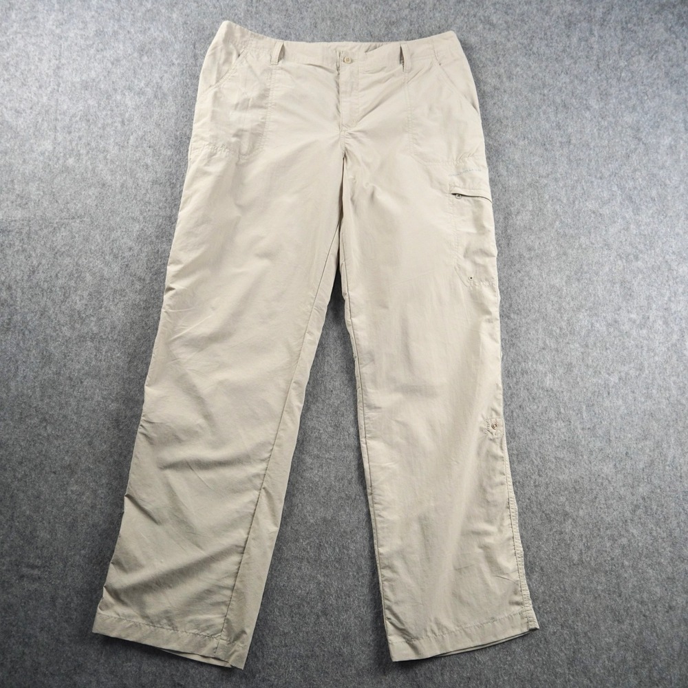 Columbia Women's PFG Backcast Convertible Cargo Pants Size 14 Beige Straight Leg